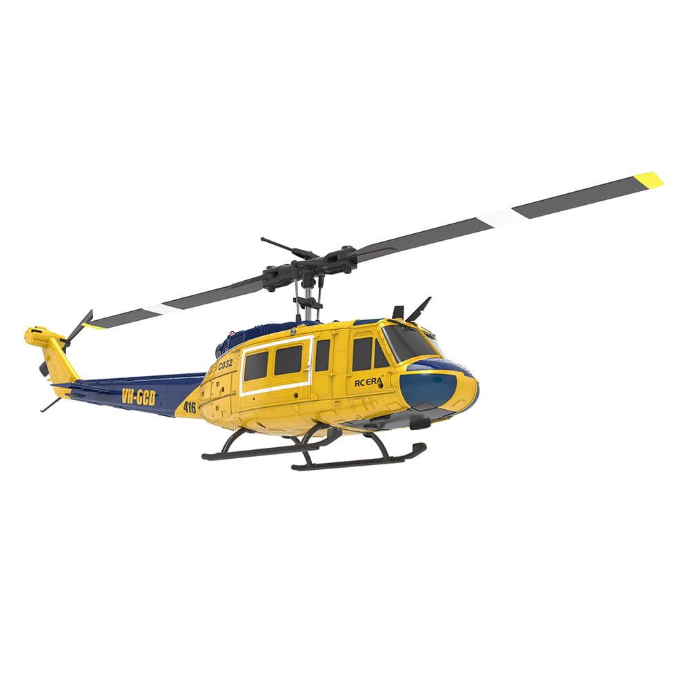 Torcster Hubschrauber Bell UH-1D gelb Brushless 6G 297mm RTF 2,4G Ferngesteuert 3D Anfänger Indoor Heli