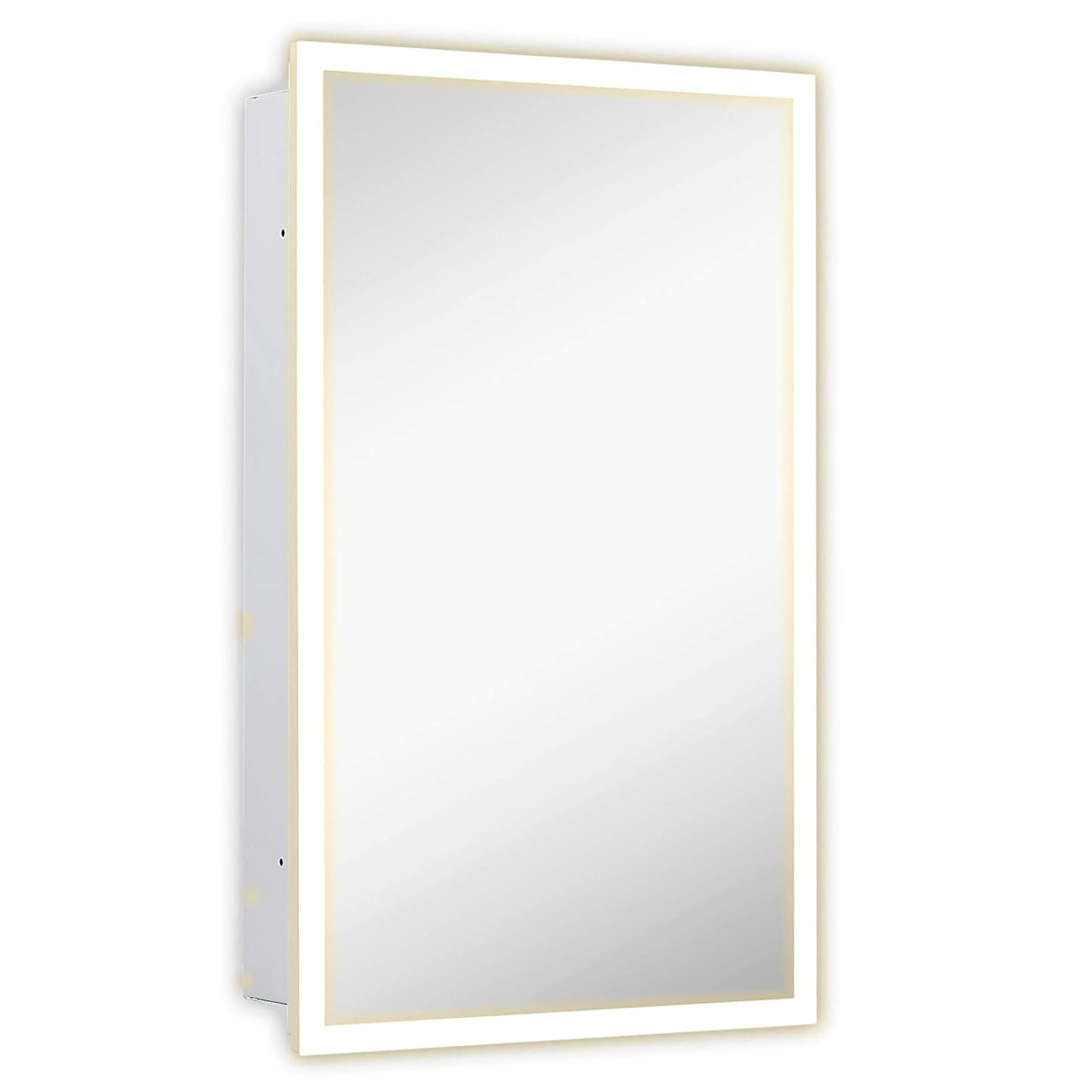Armadietto Bagno Con Specchio E LED 61x40 Cm: Luce Dimmerabile 4000K, Ripiani Regolabili, Montaggio A Parete, Bianco Caldo - 3