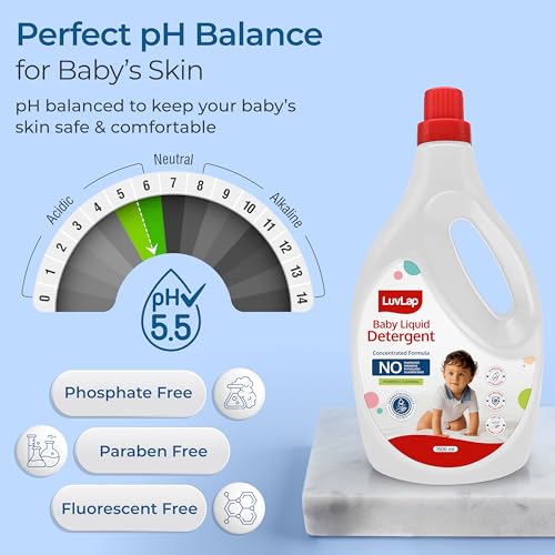 Image of LuvLap Baby Laundry Detergent 1500ml, pH Balanced, No harsh chemicals, Safe for mommy's hands & baby's skin, Anti-Bacterial, Softens clothes & Removes Stains & Odour, Dermatologically tested Liquid