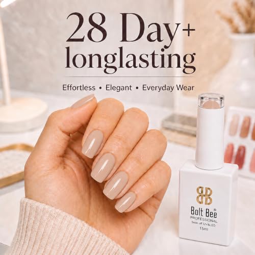 Image of Bolt Bee Gel Nail Polish with Glossy Finish | Gel Paint Soak Off UV Led Non-Smudging,Long-Lasting Nail paint | Highly Pigmented Gloss Touch Polish For Home Manicure & Salon | Gift Set for Women-15ml