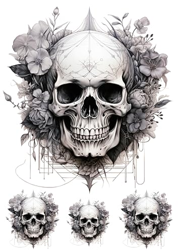 Tatuagem temporária de caveira, tatuagem morta KM225