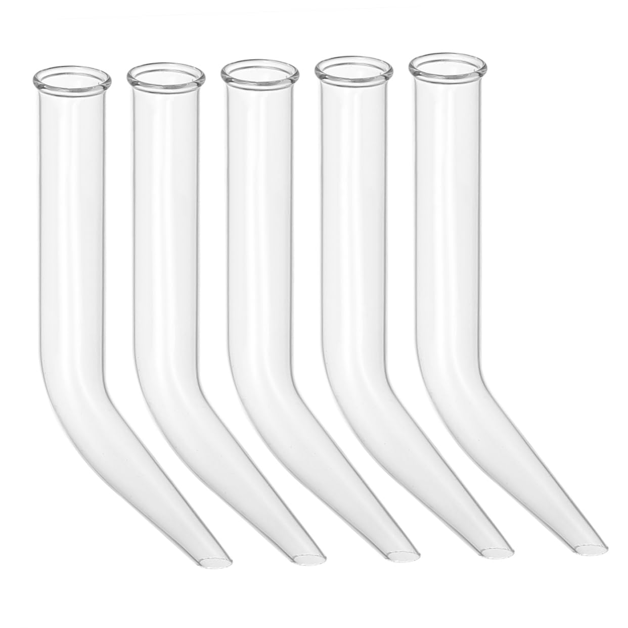 Hohopeti 5pcs Transparent Glass Transparent Ox Horn Tube Laboratory Distillation Experiment Lesson Supplies