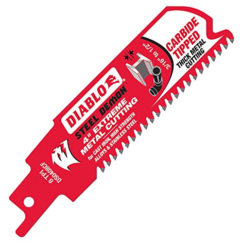 Image of Diablo Steel Demon Carbide Teeth Reciprocating Saw Blade for Thick Metal - 4 inch Length, 8 TPI - DS0408CF