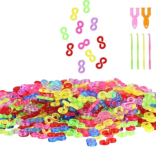 LWMLWM 600 Pièces Loom Bands S Clips, S Clip Plastique Métier, Loom S Clips, Loom Bands Couleur Looms Clips pour Le Bricolage Loom Band Tissée Bracelet...