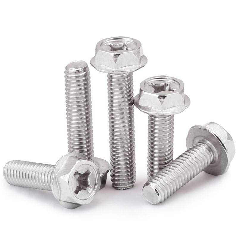 Image of Rely⇒VP INDUSTRIES (Pcs-25) M6x12 mm Hex Phillips Flange Head Screw | Hex Phillips Flange Bolt for Joining Wood Boards, Kitchen Worktops, Cabinets, Cupboards,Chairs & Beds