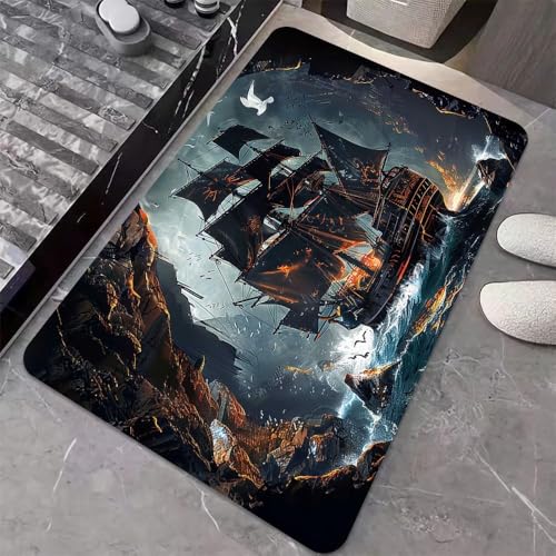 Image of Wazdorf 3D Bathroom Mat - Non Slip Water Absorbent Bathroom Mat Bathroom Easy Care Shower Rugs, Perfect for Home Office & Kitchen, Bathroom