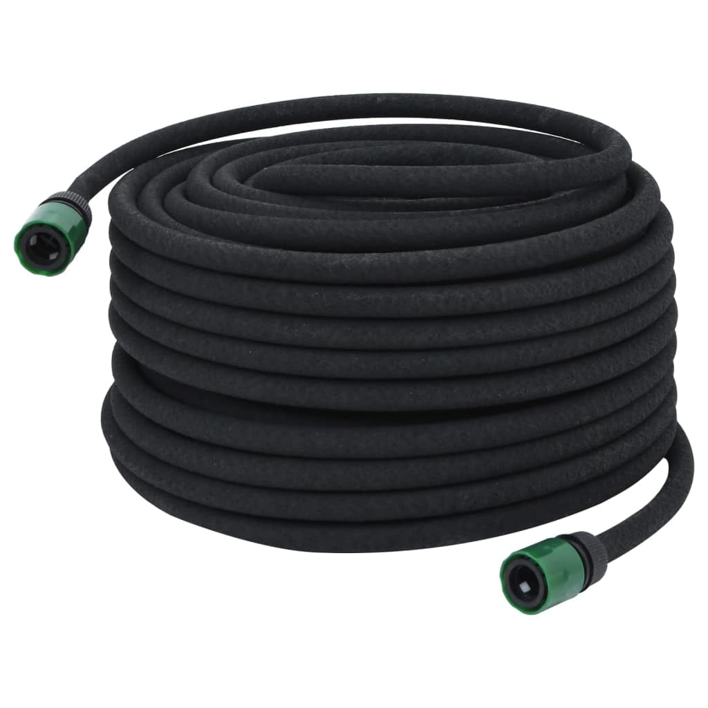 Vidaxl (With Accessories, 50 M) Garden Soaker Hose Weeping Pipe Drip Hose Irrigation Pipe Black Rubber