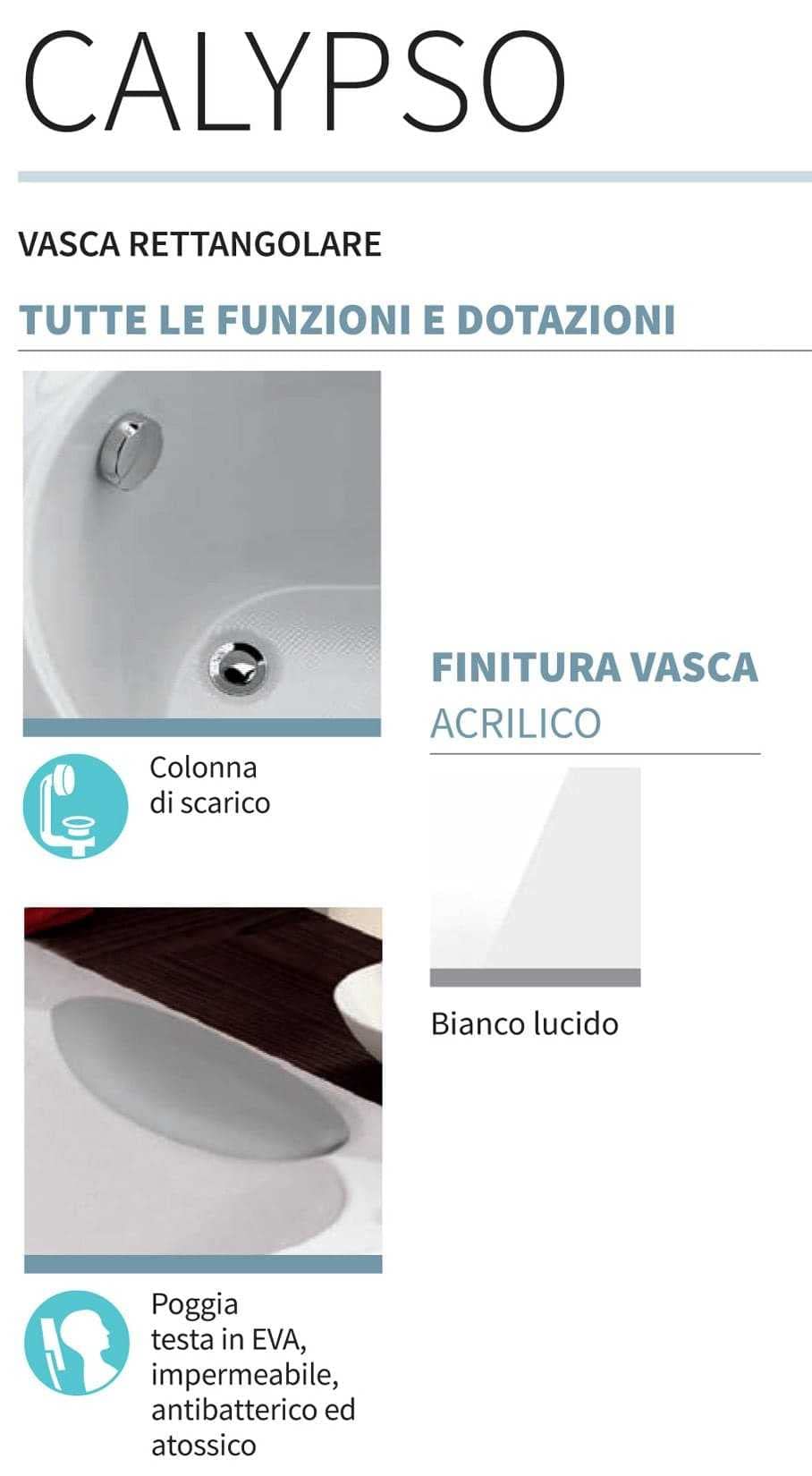 Novellini Vasca Calypso 160X70 Con 2 Pannelli (Cal216070C) Bianco