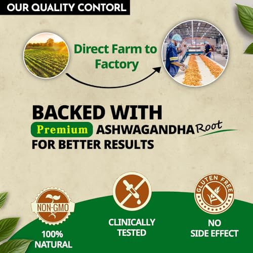 Image of Nature's Organ Ashwagandha KSM-66-500mg for Vitality, Extra Strength & Power with Stress Relief, Sleep Support & Immunity | Premium Root Extract for Men & Women | 60 Capsules
