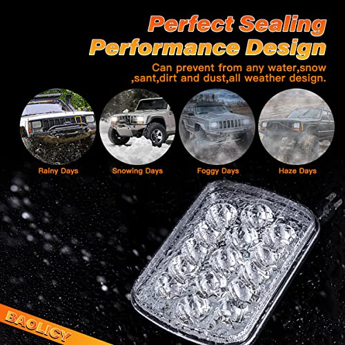 Baolicy 5X7 LED HEADLIGHTS 7X6 H6054 Led Headlights Dot Approved Hi/Low Sealed Beam H6052 H5054 Rectangular Head Light 2Pcs 45W For Xj Yj Mj Toyota Tacoma Ford Probe Truck Van Sedans thumb #3