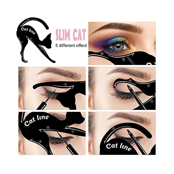 Cat-Eyeliner-Stencils20-Sets-2-in-1-Eye-Makeup-Tool-Kit-Smoky-Eyeliner-Stencil-Pads-Eyeshadow-Applicators-Eyeliner-Template-Plate Cat Eyeliner Stencils,20 Sets 2-in-1 Eye Makeup Tool Kit Smoky Eyeliner Stencil Pads Eyeshadow Applicators Eyeliner Template Plate