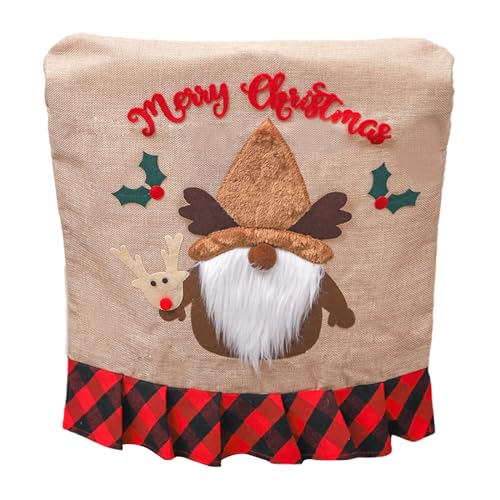 Shurhome Christmas Chairs Back Cartoon Santa Chair Covers ForXmasHoliday Celebration New Year Party Decoration