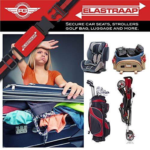 Luggage Straps, Adjustable Non-Slip Baggage Belts- Suitcase Bands For Travel Bag (2 Straps, Deep Red 2pk) - Thumbnail 4
