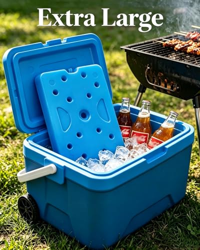 Image of Ice Packs for Lunch Boxes Cooler Tote Bags Reusable Refreezable Cold Slim Large Cheap Hard Protable Icepacks for Bento Shipping Beach Camp Car