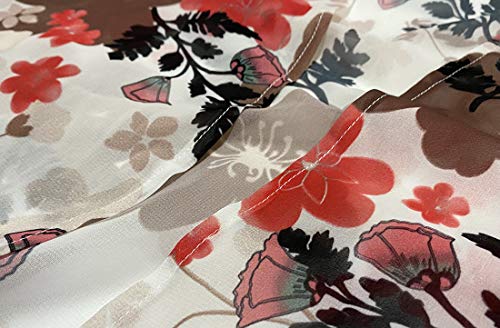 Image of FINOCEANS Womens Floral Chiffon Kimono Cardigans Loose Beach Cover Up Half Sleeve Tops