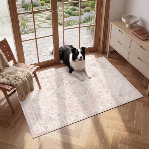 Garvee Pink Boho Washable 2x3 Rug for Entryway Door Mat