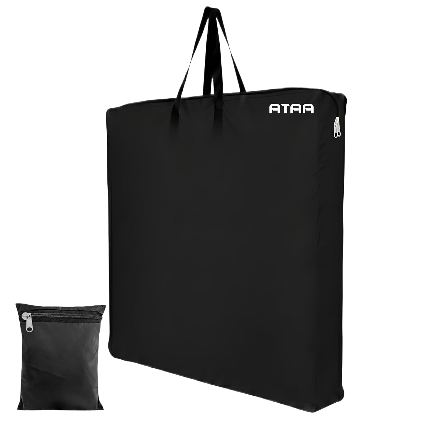 primium carrom board cover with strong handle – waterproof & dustproof nylon storage bag, zipper chain closure, extra pouch for coins, striker & powder, lightweight & durable – black (33 x 33)