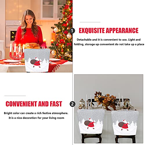 2Pcs Decorative Chair Cover Xmas Themed Chair Protection Cover For Home (Red) Home Decor For Celebration Party #TOP7