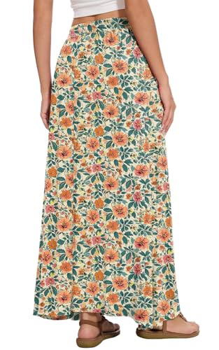 Image of Womens Maxi Skirt Long Flowy Summer A-Line High Waist Skirts