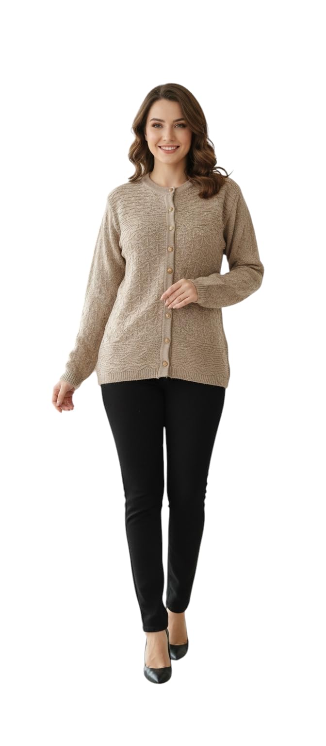 aarika Womens Winter Wear Grey Colour Solid Woolen Cardigan-picture-22