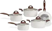 Brinox - Jogo de Panelas Antiaderente Ceramic Life 5 Peças com Fundo de Indução - Vanilla