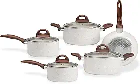 Brinox - Jogo de Panelas Antiaderente Ceramic Life 5 Peças com Fundo de Indução - Vanilla