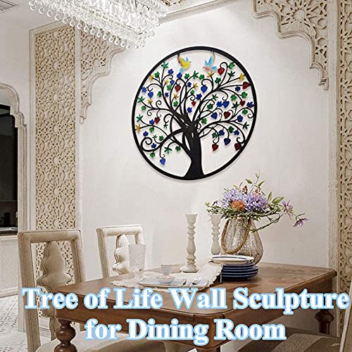 31.5Inch Metal Wall Art - Tree Of Life - 3D Wall Silhouette Wall Sculpture, Wrought Iron Wall Decor, Home Office Decoration Bedroom Living Room #TOP3