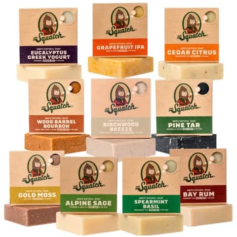 Dr. Squatch Natürliches Seifenstück für Männer, 10 Stücke - Alpiner Salbei, Lorbeer-Rum Cover