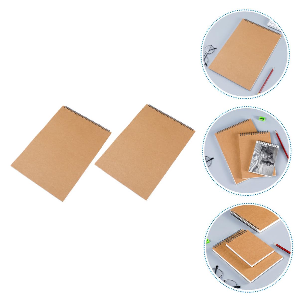 2pièces Carnet De Croquis Lot De Carnets à Dessin Vierges Avec Couverture Kraft De Rotation Pour Étudiants Et Artistes Parfait Pour Dessin Esquisses
