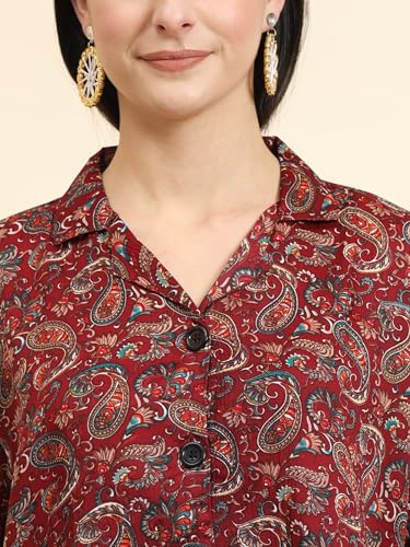 Image of Women's Cotton Blend Printed Combo (Pack of 2) Shirts - 3 /4 Sleeves V Collar Neck