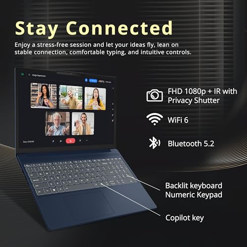 Image of Lenovo IdeaPad Slim 3i 15.3 inch WUXGA Touchscreen Laptop, Intel Core 5 210H, 40GB DDR5, 2.16TB Storage(2TB SSD+160GB Docking Station Set), Intel Graphics, Backlit Keyboard, Number Pad, Windows 11, Blue