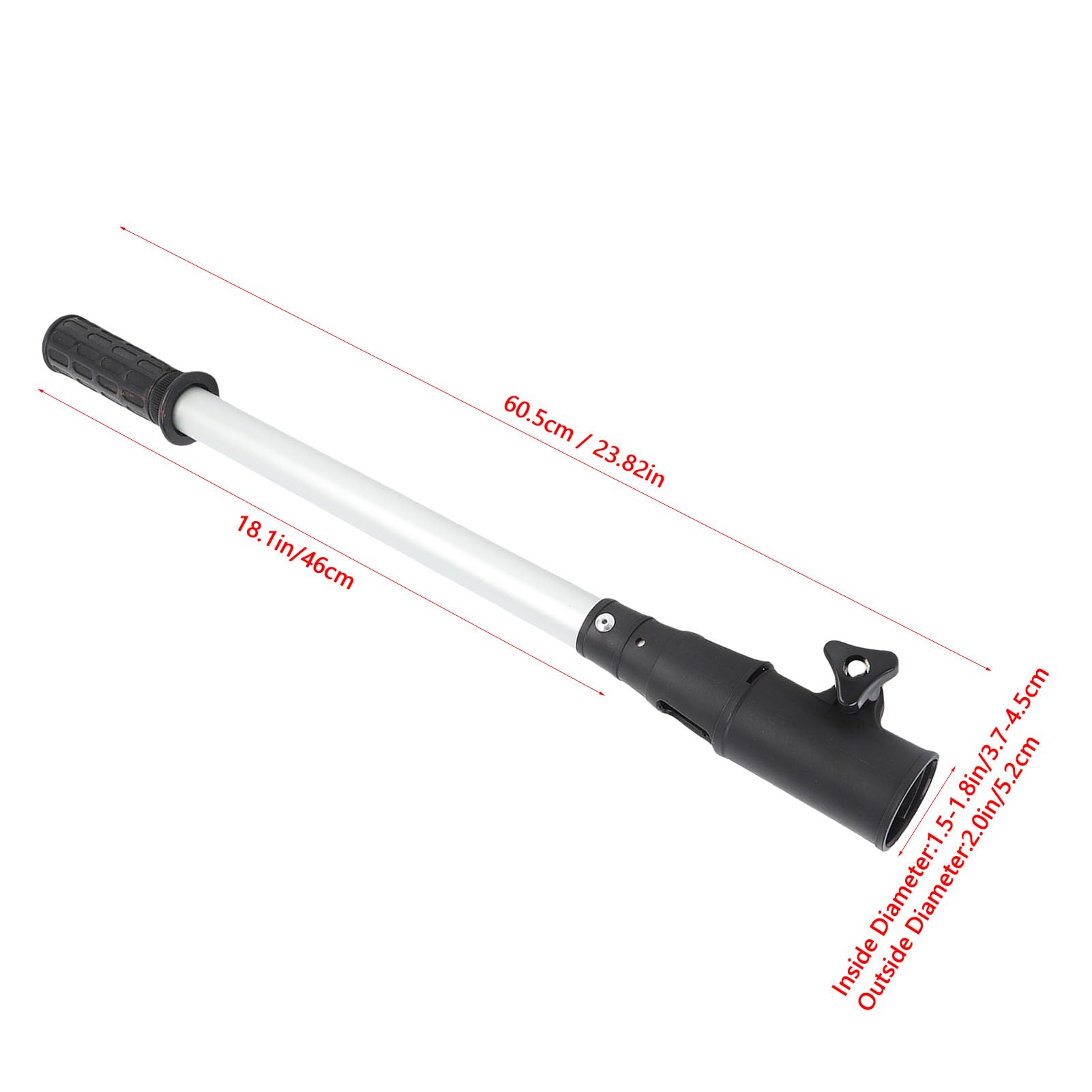 Prolunga Maniglia Barra del Timone, Impugnatura Ergonomica in Gomma Antiscivolo Tubo in Alluminio Anodizzato con Chiusura a Scatto e Manopole, 18,11 Pollici