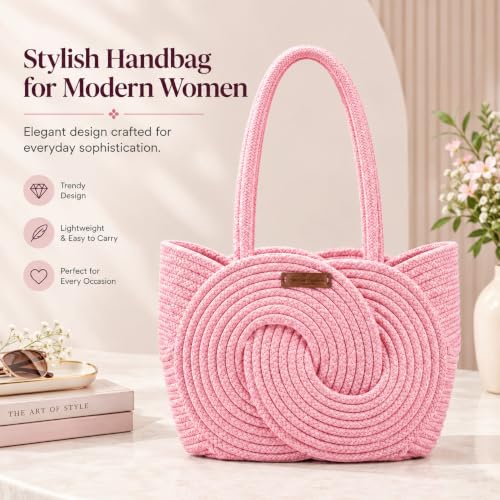 Image of Handbag for Women | Handmade Natural Cane & Dry Grass Tote Bag | Stylish Shoulder Bag for Women | Ladies Purse for Office, Travel & Daily Use | Gift for Women
