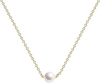 Vista 1 de Ava Riley - Collar minimalista delicado de karma, cadena chapada en oro real de 14 quilates para mujer