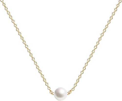 Ava Riley - Collar minimalista delicado de karma, cadena chapada en oro real de 14 quilates para mujer