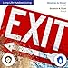 Exit with Left Arrow Red Background Sign, 12x18 Inches, 3M EGP Reflective with Post & Cast Iron Base Stand Set Made in USA by Sigo Signs