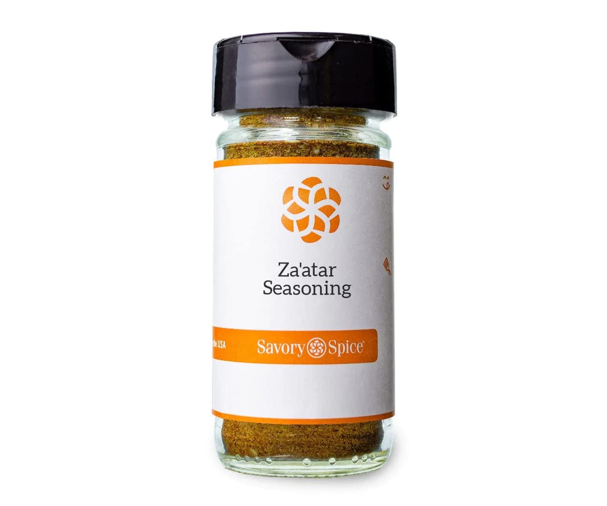 Savory Spice Za'atar Seasoning - Authentic Za'atar Spices with Sumac, Toasted Sesame, and Herbs for Bread, Salad, Chicken, Dips, Marinades - Vegan,