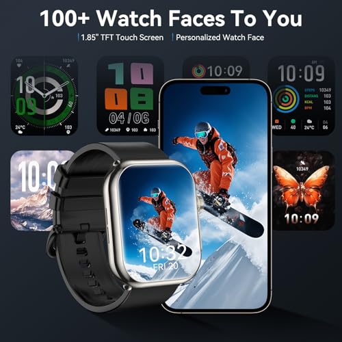 smart watch for men women 1000 mah 100 day battery life 18534 fitness tracker bluetooth callmake calls 110 sport modes ip68 waterproof heart rate 247 sleep monitor fitness watch iosandroid