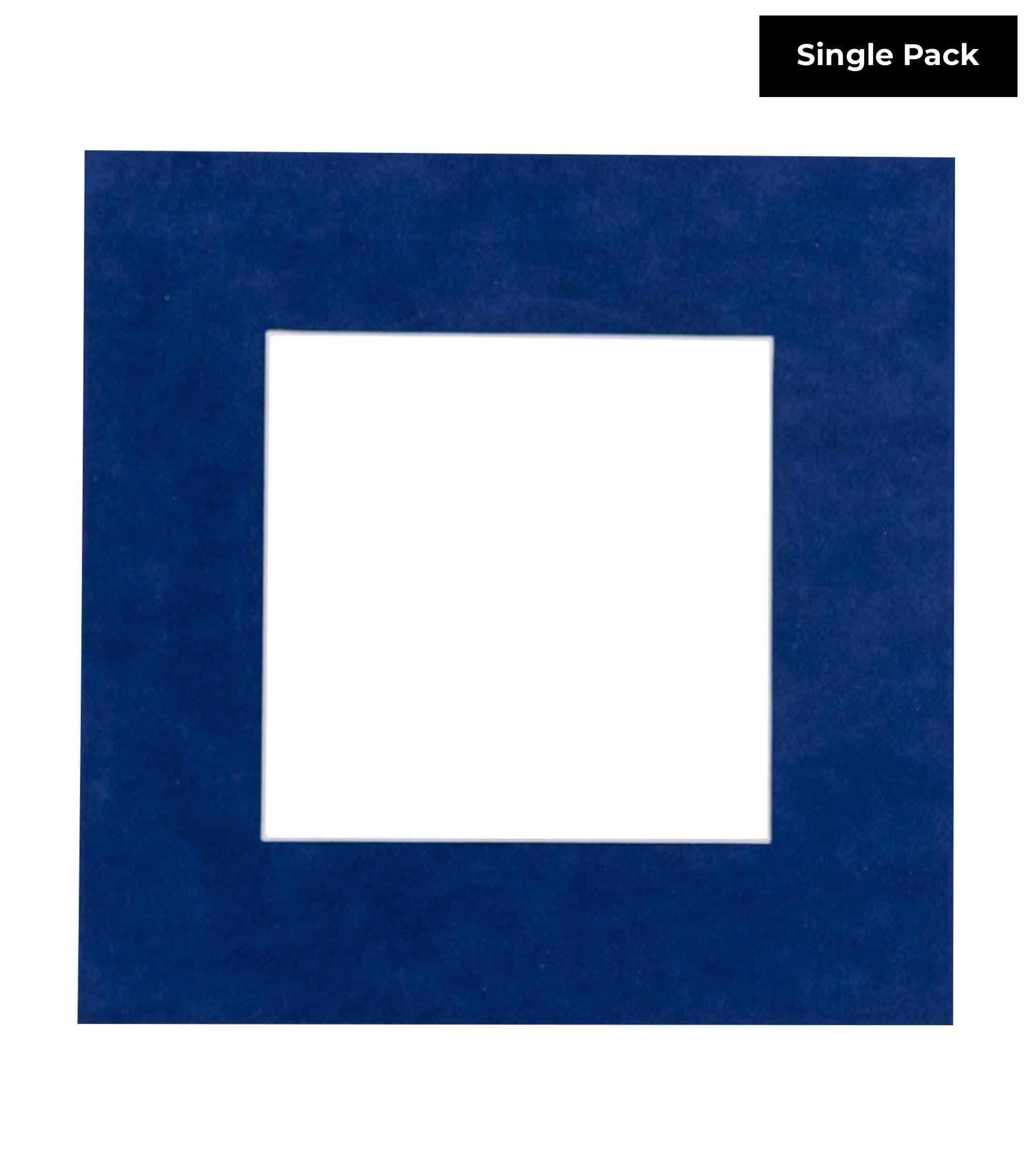 20x20 Mat Bevel Cut for 16x16 Photos - Acid Free Brooke Blue Suede Precut Matboard - For Pictures, Photos, Framing - 4-ply Thickness