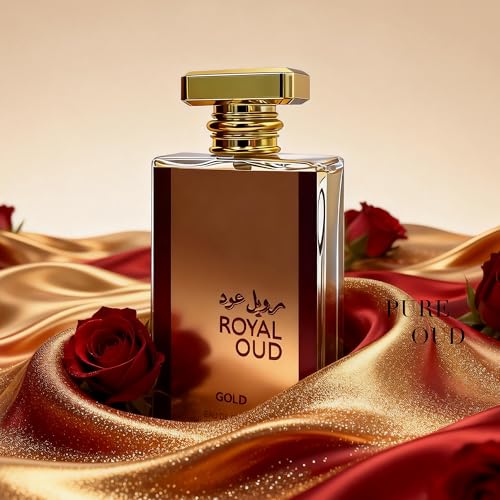 Image of Royal Oud Gold Men's Cologne 3.4 Fl. Oz Eau De Parfum, Warm Vanilla, Saffron & Oud Scents, Luxury Masculine Woody Fragrance