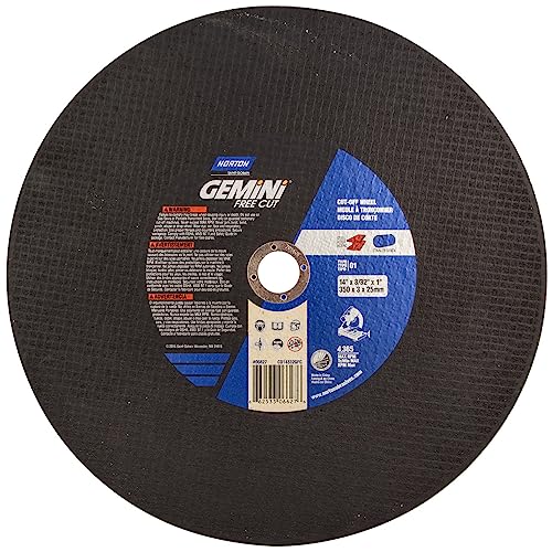 Norton 66253306627 14x3/32x1 in. Gemini AO Chop Saw Cut-Off Wheels, Fast Cut, Type 01/41, 36 Grit, 10 Pack