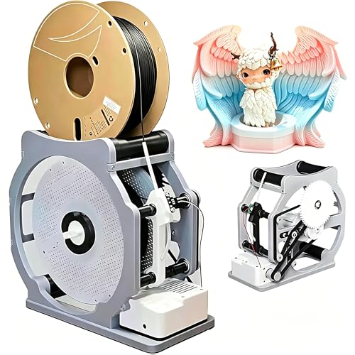 Electric 3D Filament Recycler & Respooler Industrial Auto Rewinder for 0.069 PLA/PETG/ABS/TPU Universal Spool Winder with Adjustable Tension for Welding Wire Compact 2.2 lb Spooler (Gray red)
