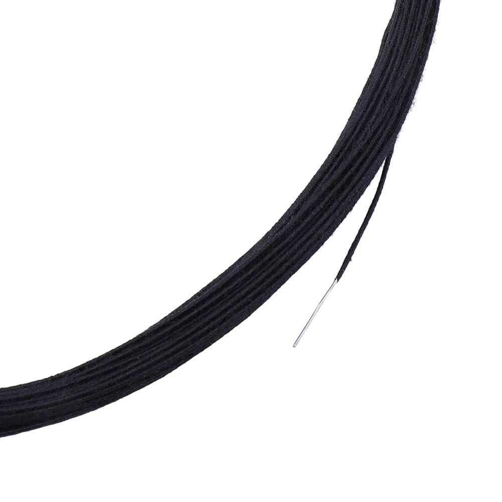 CABODYALS 20M Black Cotton Covered Stem Floral Wire Thread 18 Gauge with Iron Stems Wires Inside Metal Cord Millinery Florist String for Sewing Making Hat Accessory Bouquets Diy Craft Supply