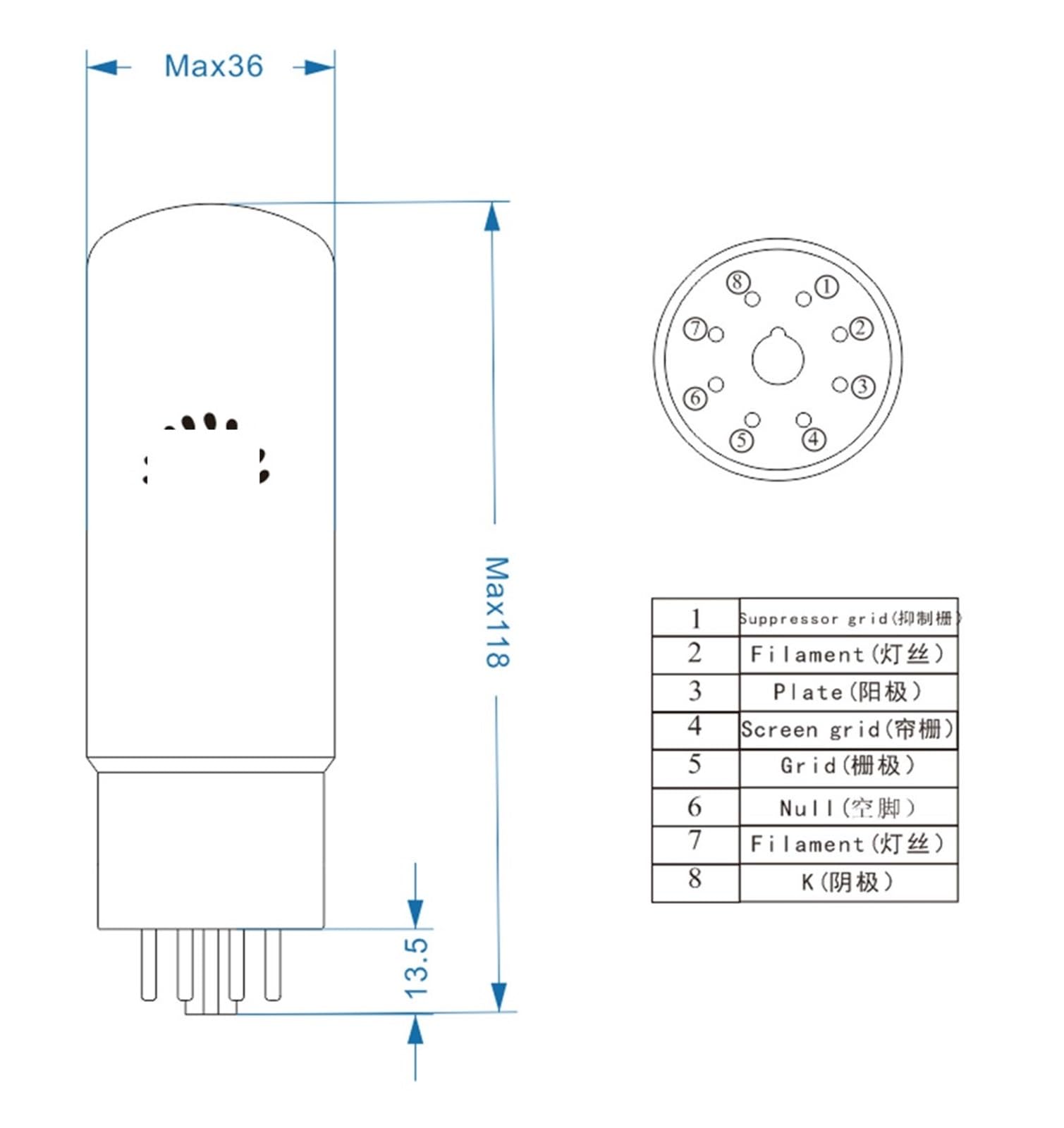 LHXEQJAM UK-EL34 UKEL34 Vacuum Tube Audio Tube Amplifier Kit DIY(4pcs Matched Quad)