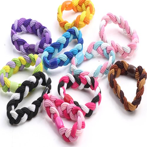 20 Pcs Mix Color Cute Rope Braid Ties Hair Thin Elastic Ponytail Girl Accessories NEW by No