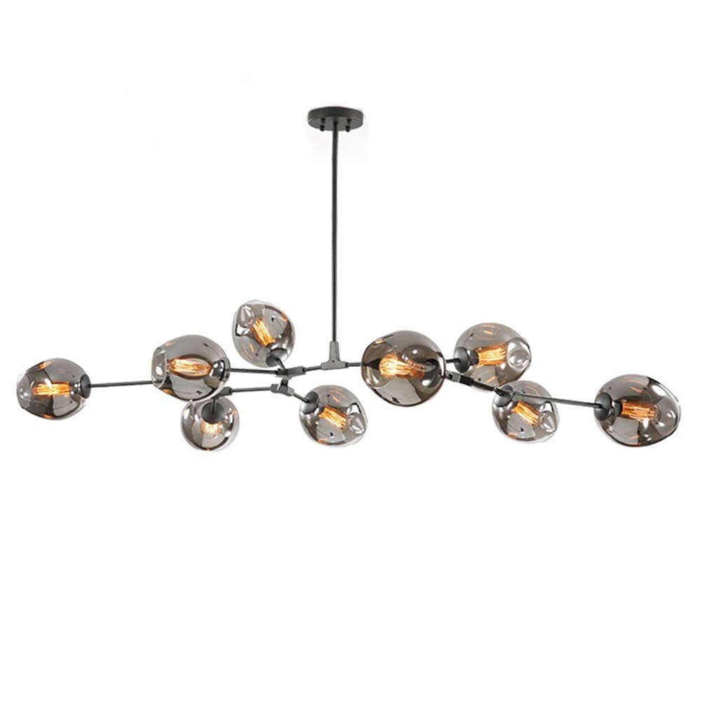 Lámpara Sputnik Dorada Moderna con accesorio colgante Ajustable para cocina, Sala de estar, dormitorio, Color ámbar.