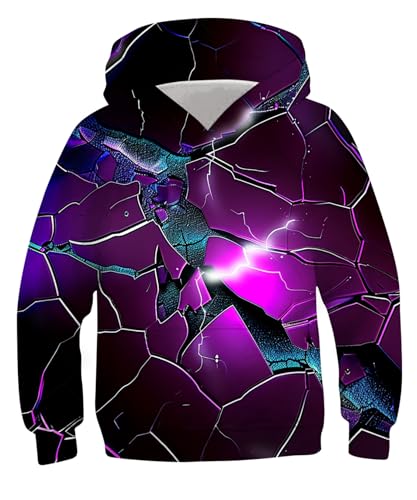 ALISISTER Felpa con Cappuccio Astronauta 3D Stampa per Bambini Hoodie Pullover Sweatshirt Casual Festa Giacca con Cappuccio Top L