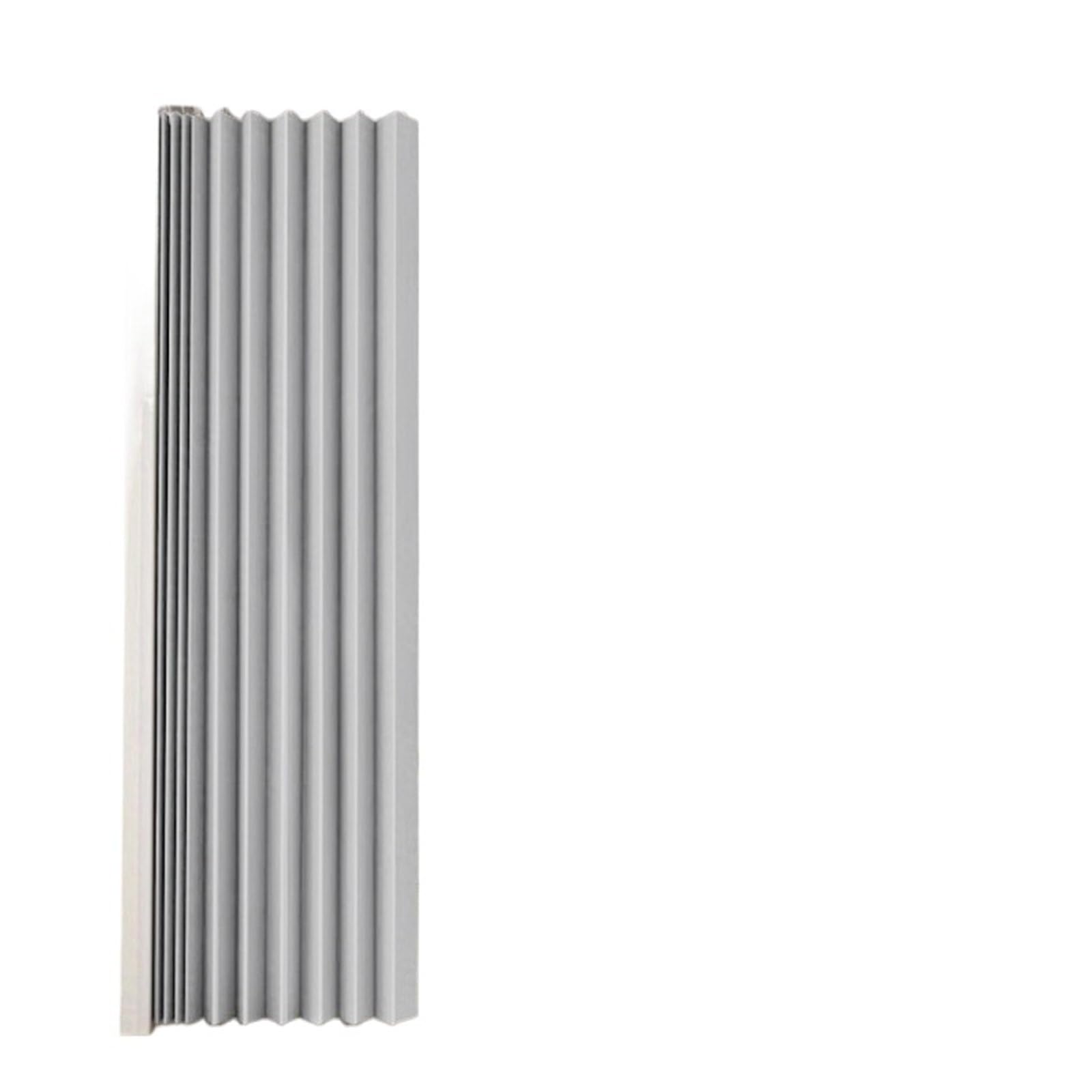 WEQYFDC Blackout Door Curtains Folding Accordion Door Curtain Pleated Room Divider, Retractable Fabric Partition Wall For Home Office(Gray,180x200cm)
