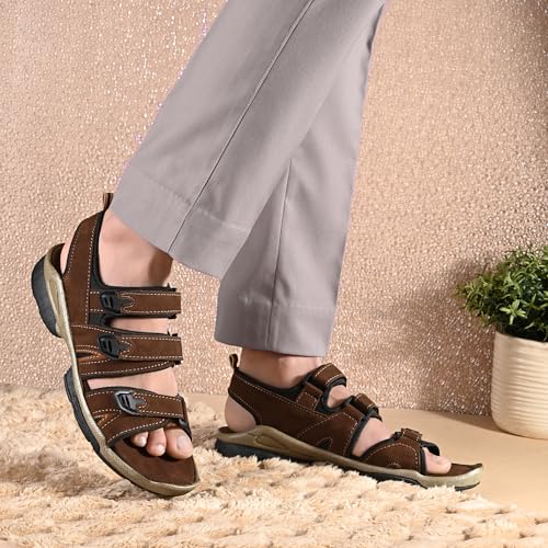 Image of Centrino Sandals for Men | Stylish Men's Casual Sandal for Office & Travel | Comfortable Sandals with Grip Insole & Quality (8142)