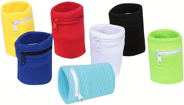 1PC Zippered Wrist Wallet, Adjustable Sweatband, Wristlet Sports Bag Running Fitness Sports Bag, Multi-Color Options, Durable Construction Compact Athletic Accessory